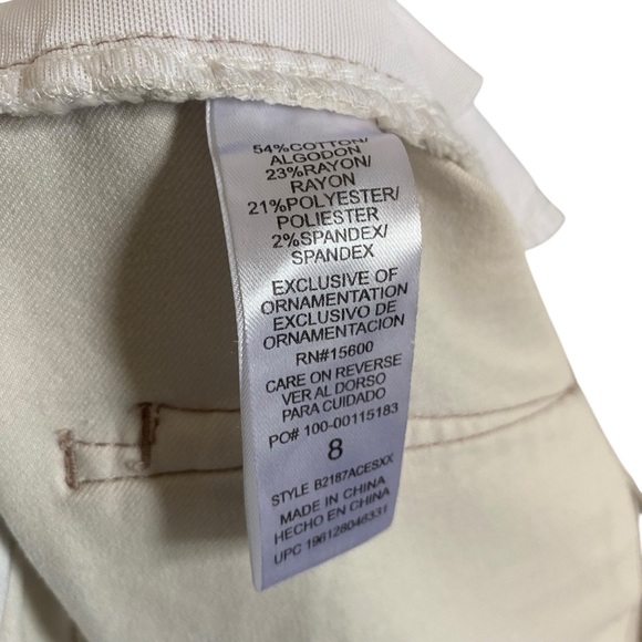 Democracy Ab Technology Cream Off White Mid Rise Straight Leg Jeans Size 8 - Picture 5 of 6